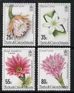 Turks & Caicos Islands 1981 Flowering Cacti set of 4 unmounted mint, SG 635-38*, stamps on flowers    cacti