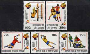 Ivory Coast 1981 World Cup Football perf set of 5 unmounted mint, SG 688-92*, stamps on , stamps on  stamps on football, stamps on  stamps on sport