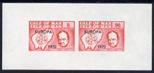 Calf of Man 1970 Europa opt'd on Churchill & Map imperf m/sheet (8m & 96m red) (Rosen CA186MS) unmounted mint, stamps on , stamps on  stamps on churchill    europa     maps  personalities