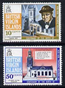 British Virgin Islands 1974 Birth Centenary of Sir Winston Churchill set of 2, SG 322-23 unmounted mint, stamps on churchill     personalities