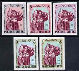 Afghanistan 1963 Womens Day imperf set of 5 unmounted mint*, stamps on , stamps on  stamps on women