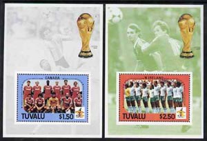 Tuvalu 1986 Football World Cup perf set of 2 m/sheets unmounted mint SG MS 396, stamps on , stamps on  stamps on sport, stamps on  stamps on football