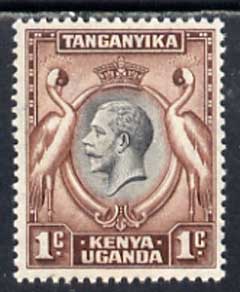 Kenya, Uganda & Tanganyika 1935 Crowned Cranes KG5 1c black & red-brown unmounted mint SG 110*, stamps on , stamps on  stamps on birds, stamps on  stamps on  kg5 , stamps on  stamps on 