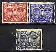 Australia 1945 Arrival of Duke & Duchess of Gloucester unmounted mint set of 3, SG 209-11, stamps on , stamps on  stamps on royalty, stamps on  stamps on  kg6 , stamps on  stamps on 