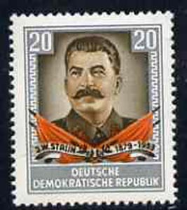 Germany - East 1954 First Anniversary of Death of Stalin unmounted mint, SG E179*, stamps on , stamps on  stamps on personalities, stamps on constitutions, stamps on death, stamps on ww2, stamps on  stamps on nato, stamps on  stamps on  ww2 , stamps on  stamps on   , stamps on  stamps on dictators.