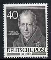 Germany - West Berlin 1952-54 Von Humboldt (Philologist) 40pf from Famous Berliners set unmounted mint, SG  B100, stamps on , stamps on  stamps on literature    cultures    personalities     languages