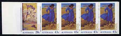 Australia 1990 Heidelberg & Heritage $2 booklet complete containing pane SG 1269a (imperf x P14.5) SG SB72, stamps on , stamps on  stamps on arts