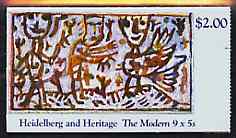 Australia 1990 Heidelberg & Heritage $2 booklet complete containing pane SG 1269ba (imperf x P15.5) SG SB72a, stamps on arts