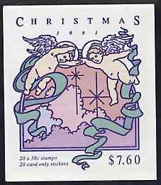 Australia 1991 Christmas $7.60 booklet complete and very fine, SG SB75, stamps on , stamps on  stamps on christmas