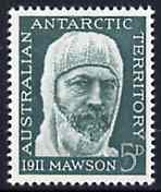 Australian Antarctic Territory 1961 Anniversary of Australian Antarctic Expedition (Sir Douglas Mawson) unmounted mint, SG 7*, stamps on , stamps on  stamps on polar, stamps on explorers