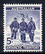 Australian Antarctic Territory 1961 5d blue (Expedition Members) unmounted mint, SG 6, stamps on polar, stamps on explorers     