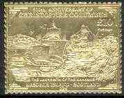 Easdale 1992 Columbus 500th Anniversary  (The Labyrinth of the Bahamas) embossed in 22k gold foil unmounted mint, stamps on columbus    explorers    ships