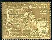 Easdale 1992 Columbus 500th Anniversary  (The Final Journey Home) embossed in 22k gold foil unmounted mint, stamps on columbus    explorers    ships