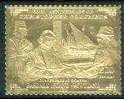 Easdale 1992 Columbus 500th Anniversary \A310 (Conference at Gomera) embossed in 22k gold foil unmounted mint, stamps on columbus    explorers    ships