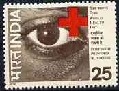 India 1976 World Health Day (Blindness) unmounted mint SG 804, stamps on medical    disabled    blind