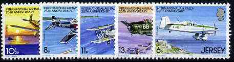 Jersey 1979 Anniversary of International Air Rally set of 5 unmounted mint, SG 208-12, stamps on , stamps on  stamps on aviation, stamps on  stamps on de havilland