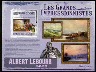 Comoro Islands 2009 Impressionists - Albert Lebourg perf s/sheet unmounted mint, stamps on , stamps on  stamps on personalities, stamps on  stamps on arts, stamps on  stamps on impressionists, stamps on  stamps on 