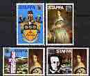 Staffa 1972 Belgica opt on 1969 Definitive set of 4 (opt in gold) unmounted mint, stamps on music    royalty     arms, stamps on heraldry, stamps on stamp exhibitions
