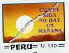 Peru 1993 International AIDS Day 1s50 imperf, SG 1818var*, stamps on aids    medical     diseases