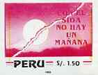 Peru 1993 International AIDS Day 1s50 imperf proof in magenta & black only, as SG 1818*, stamps on , stamps on  stamps on aids    medical     diseases