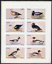 Staffa 1972 Ducks imperf  set of 8 values complete (1p to 15p) unmounted mint, stamps on birds