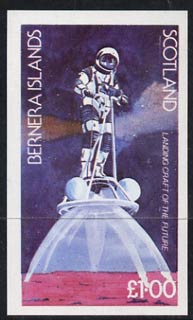 Bernera 1978 Spacecraft (Landing Craft) imperf  souvenir sheet (£1 value) unmounted mint, stamps on space
