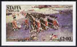 Staffa 1976 USA Bicentenary (Battle of Bunker Hill) imperf deluxe sheet (£2 value) unmounted mint, stamps on militaria, stamps on americana, stamps on battles