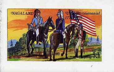 Nagaland 1976 USA Bicentenary (Military Uniforms - On Horseback) imperf  souvenir sheet (Â£1 value) unmounted mint, stamps on , stamps on  stamps on militaria     americana    horses, stamps on  stamps on uniforms