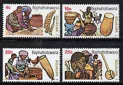 Bophuthatswana 1978 Sorghum Beer Making set of 4 unmounted mint, SG 37-40, stamps on drink, stamps on beer, stamps on alcohol, stamps on wheat