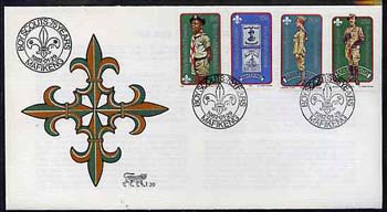 Bophuthatswana 1981 75th Anniversary of Boy Scout Movement set of 4 on unaddressed illustrated cover with special first day cancel (SG 84-87), stamps on , stamps on  stamps on scouts