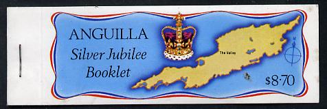 Anguilla 1977 Silver Jubilee $8.70 Booklet with margins at right (SG SB1a), stamps on maps   royalty     silver jubilee