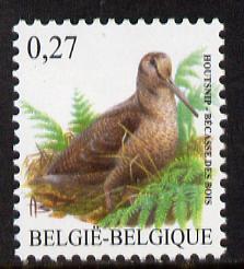 Belgium 2002-09 Birds #5 Woodcock 0.27 Euro unmounted mint SG 3698a, stamps on birds, stamps on 