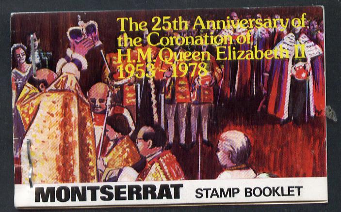 Montserrat 1978 Coronation 25th Anniversary Booklet (Westminster Abbey), SG SB3, stamps on churches, stamps on royalty, stamps on coronation, stamps on cathedrals