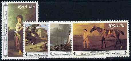 South Africa 1980 Paintings from National Gallery set of 4 unmounted mint, SG 481-84, stamps on arts, stamps on horses, stamps on gainsborough, stamps on stubbs, stamps on horse racing