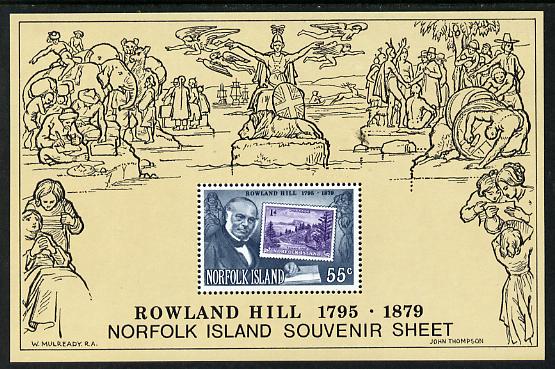 Norfolk Island 1979 Rowland Hill m/sheet unmounted mint (SG MS 228), stamps on , stamps on  stamps on postal     rowland hill