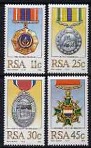 South Africa 1984 Military Medals set of 4 unmounted mint, SG 572-75*, stamps on militaria, stamps on medals