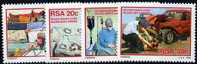 South Africa 1986 Blood Donor Campaign set of 4 unmounted mint, SG 594-97*, stamps on medical, stamps on rescue, stamps on disasters, stamps on blood