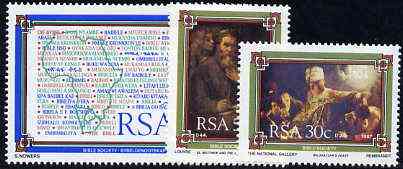 South Africa 1987 The Bible Society set of 3 unmounted mint, SG 626-28*, stamps on , stamps on  stamps on religion, stamps on  stamps on maps