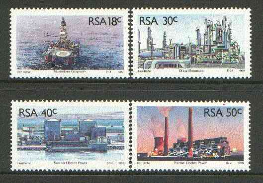 South Africa 1989 Energy Sources set of 4 unmounted mint, SG 696-99, stamps on , stamps on  stamps on energy, stamps on  stamps on  oil , stamps on  stamps on coal, stamps on  stamps on nuclear, stamps on  stamps on science, stamps on  stamps on gas