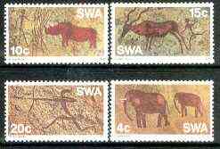 South West Africa 1976 Prehistoric Rock Paintings set of 4 unmounted mint, SG 282-85, stamps on , stamps on  stamps on animals, stamps on  stamps on dinosaurs, stamps on  stamps on arts, stamps on  stamps on hunting