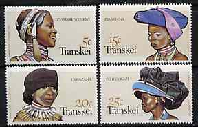 Transkei 1981 Xhosa Womens Headdresses set of 4 unmounted mint, SG 92-95, stamps on headdresses, stamps on fashion, stamps on hats
