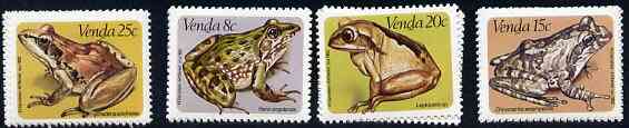 Venda 1982 Frogs set of 4 unmounted mint, SG 67-70, stamps on , stamps on  stamps on frogs, stamps on  stamps on amphibians, stamps on  stamps on animals