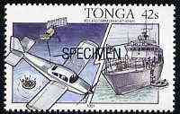 Tonga 1991 Maritime Rescue 42s opt'd SPECIMEN, from Telecommunications unmounted mint, as SG 1144, stamps on , stamps on  stamps on rescue, stamps on  stamps on ships, stamps on  stamps on aviation, stamps on  stamps on communications