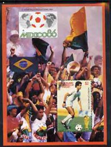 St Vincent - Union Island 1986 World Cup Football $2 m/sheet (Algeria) unlisted by SG unmounted mint, stamps on , stamps on  stamps on football  sport