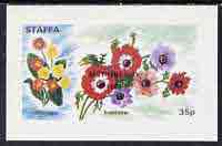 Staffa 1973 Flowers #03 - Cowslip & Anemone 35p imperf souvenir sheet optd Mothers Day 1973 unmounted mint, stamps on flowers      women