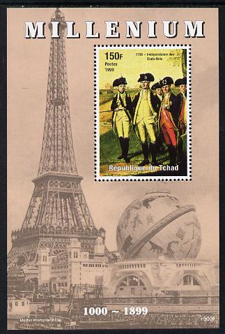 Chad 1999 Millennium - Independence of America perf m/sheet unmounted mint. Note this item is privately produced and is offered purely on its thematic appeal, stamps on millennium, stamps on eiffel tower, stamps on americana
