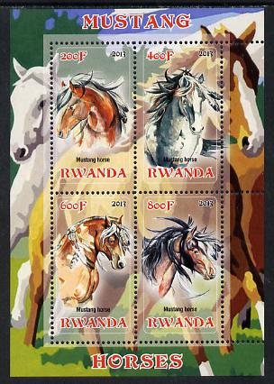 Rwanda 2013 Horses #1 perf sheetlet containing 4 values unmounted mint, stamps on , stamps on  stamps on animals, stamps on  stamps on horses