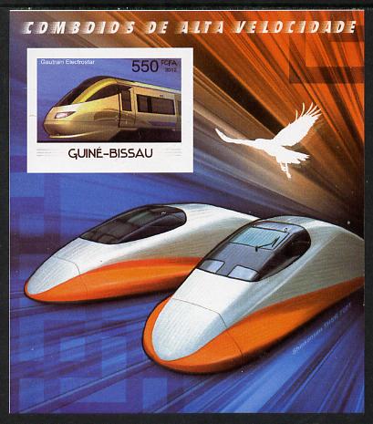 Guinea - Bissau 2012 High Speed Trains - Gautrain Electrostar imperf souvenir sheet unmounted mint, stamps on railways