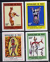 Mali 1972Mali Archaeology set of 4 imperf from limited printing unmounted mint, as SG 325-28, stamps on archaeology     artefacts    carvings