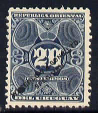 Uruguay 1889 Numeral 20c Printer's sample in blue-grey (issued stamp was orange) overprinted Waterlow & Sons SPECIMEN with security punch hole without gum, as SG 120, stamps on , stamps on  stamps on uruguay 1889 numeral 20c printer's sample in blue-grey (issued stamp was orange) overprinted waterlow & sons specimen with security punch hole without gum, stamps on  stamps on  as sg 120